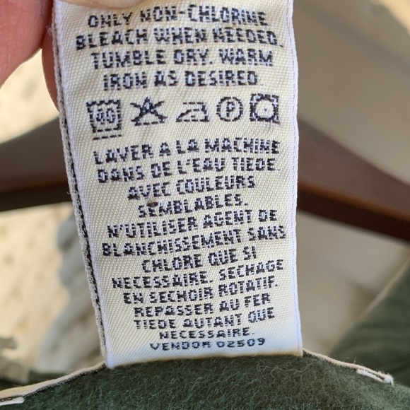 Eddie Bauer Dark Green Chamois Button Down Shirt Size XL Tall Casual Botton Down - Picture 6 of 11